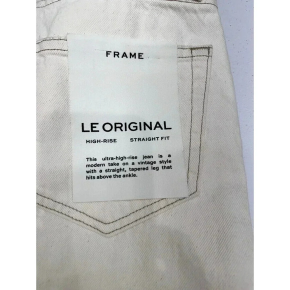 Frame Jeans Womens Size 25 Le Original Straight Fit Distressed Off white New - Picture 2 of 8